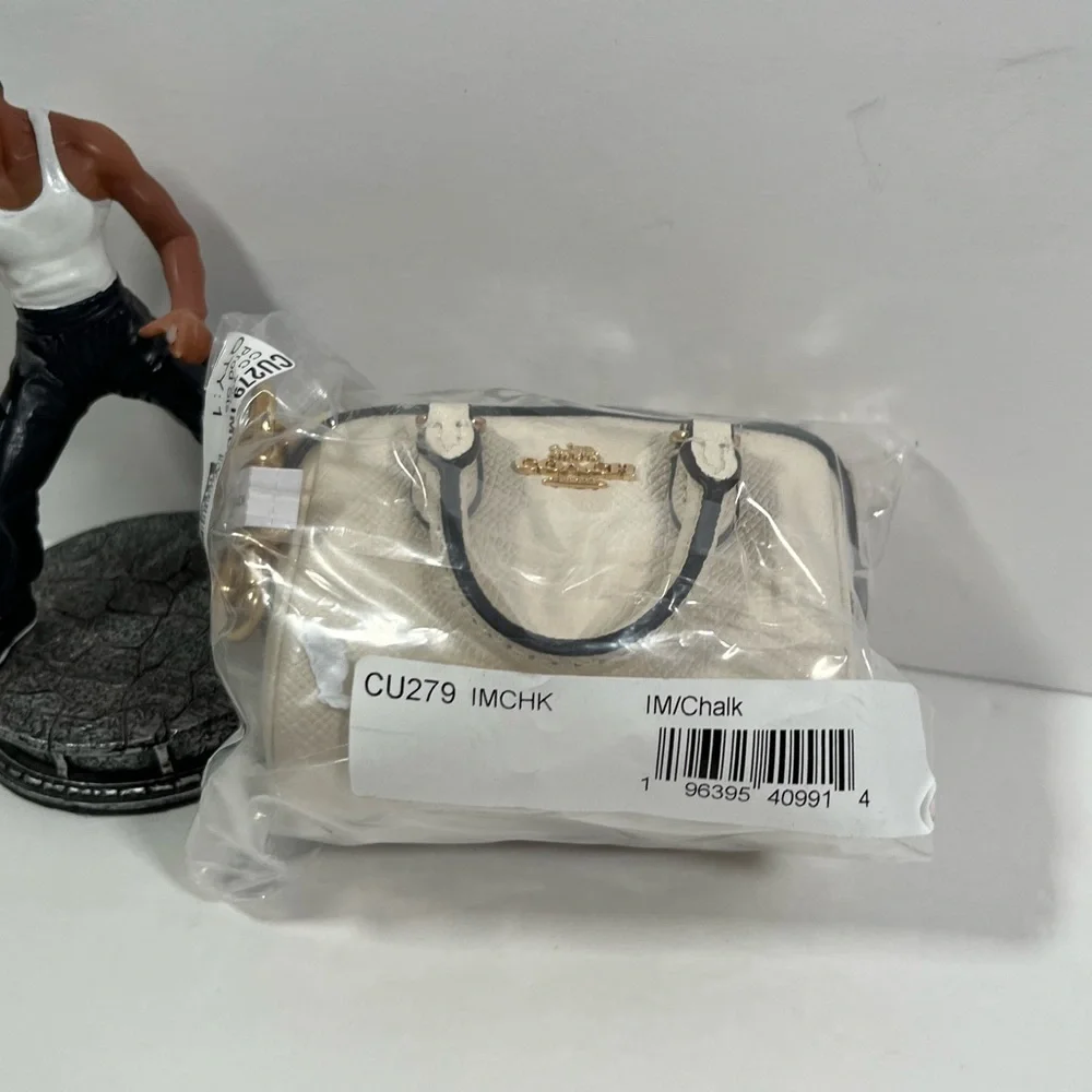Coach Mini Rowan Bag Charm Chalk CU279 NWT - Picture 7 of 7